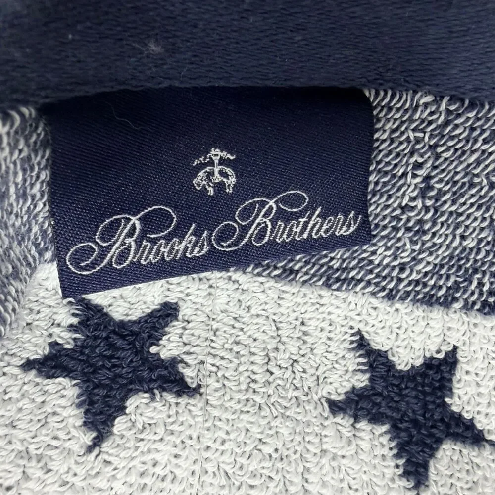Brooks Brothers Patriotic Stars Stripes Navy Bath Towel Set 2pc 30x56 Cotton NWT